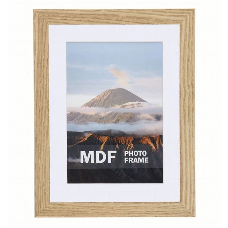 Front View of 8x10 Oak Finish Picture Frame with Acid-Free Mat