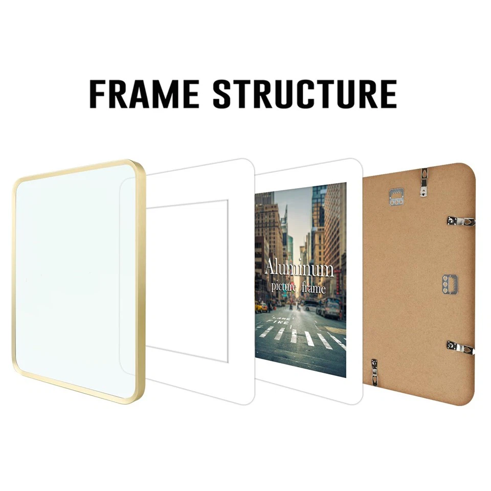 Exploded View Structure: Aluminum Frame, Glass, and MDF Backing